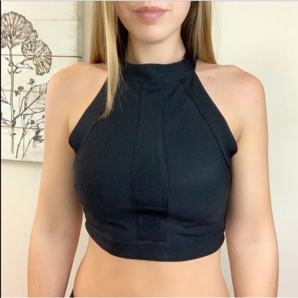 'Tsunami' Racerback High Neck Crop Top